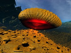 Non NASA Mars Image - Flying Fungal Saucer